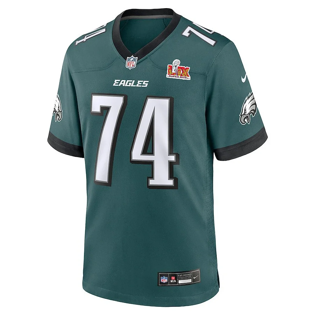 Zennovawear Fred Johnson 74 Philadelphia Eagles Super Bowl LIX YOUTH Jersey - Midnight Green