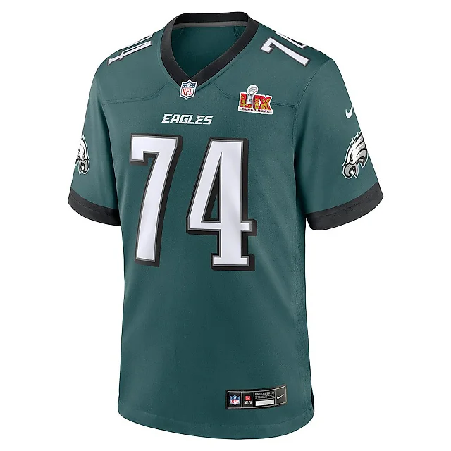 Zennovawear Fred Johnson 74 Philadelphia Eagles Super Bowl LIX YOUTH Jersey - Midnight Green