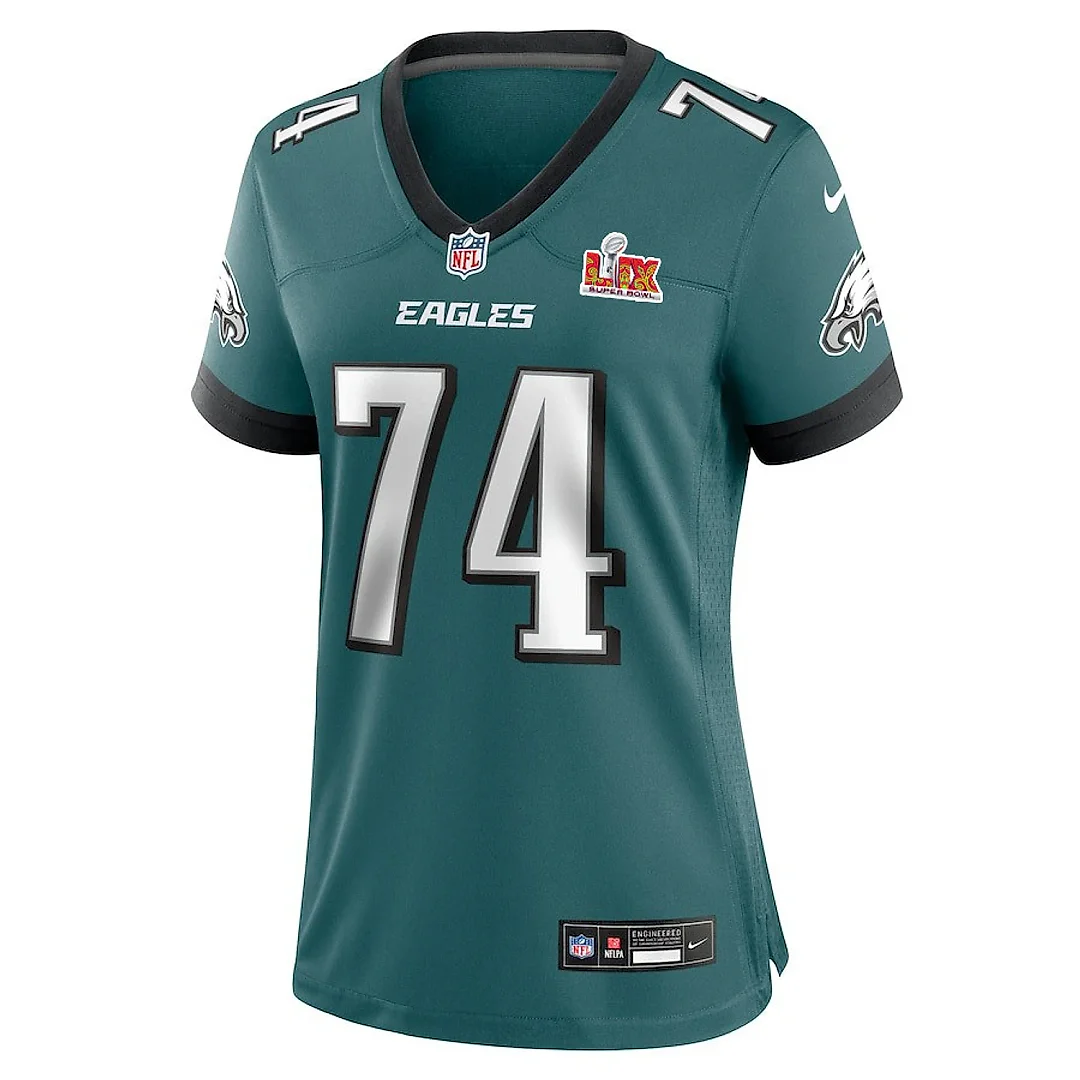 Zennovawear Fred Johnson 74 Philadelphia Eagles Super Bowl LIX Women's Jersey - Midnight Green