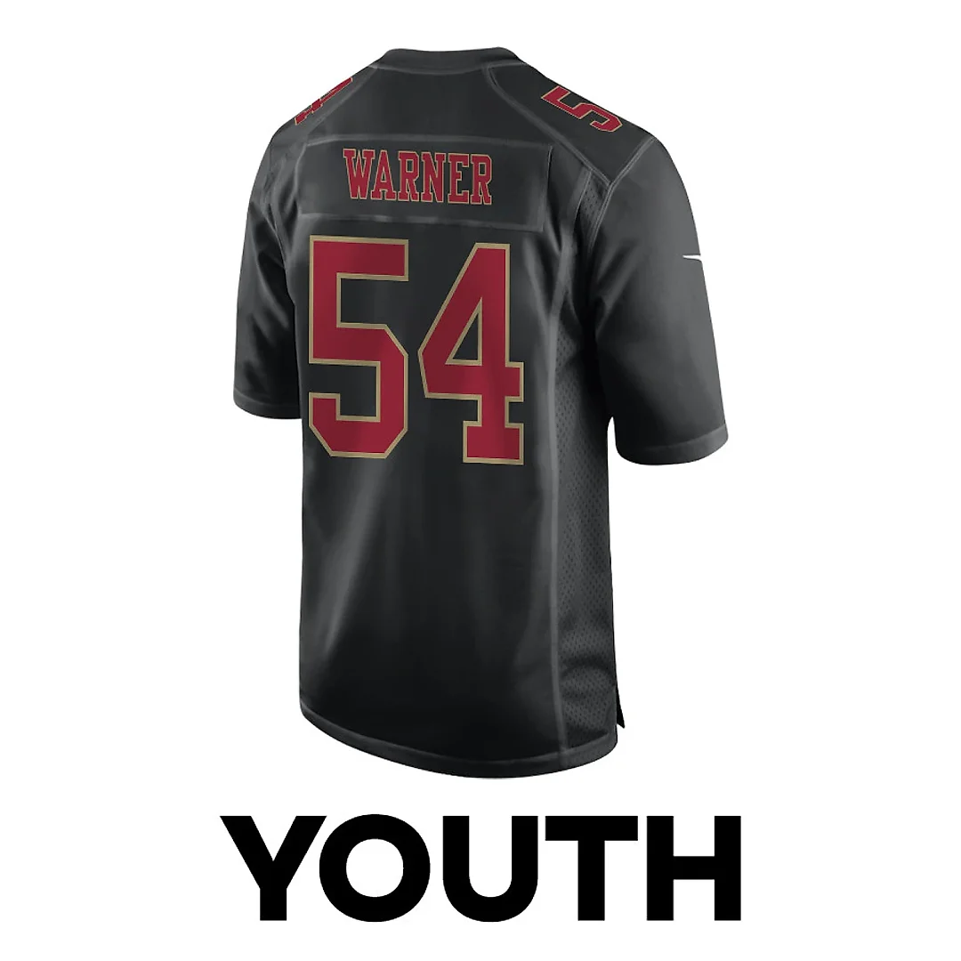 Zennovawear Fred Warner 54 San Francisco 49ers All-Pro Fred Fashion Game YOUTH Jersey - Carbon Black