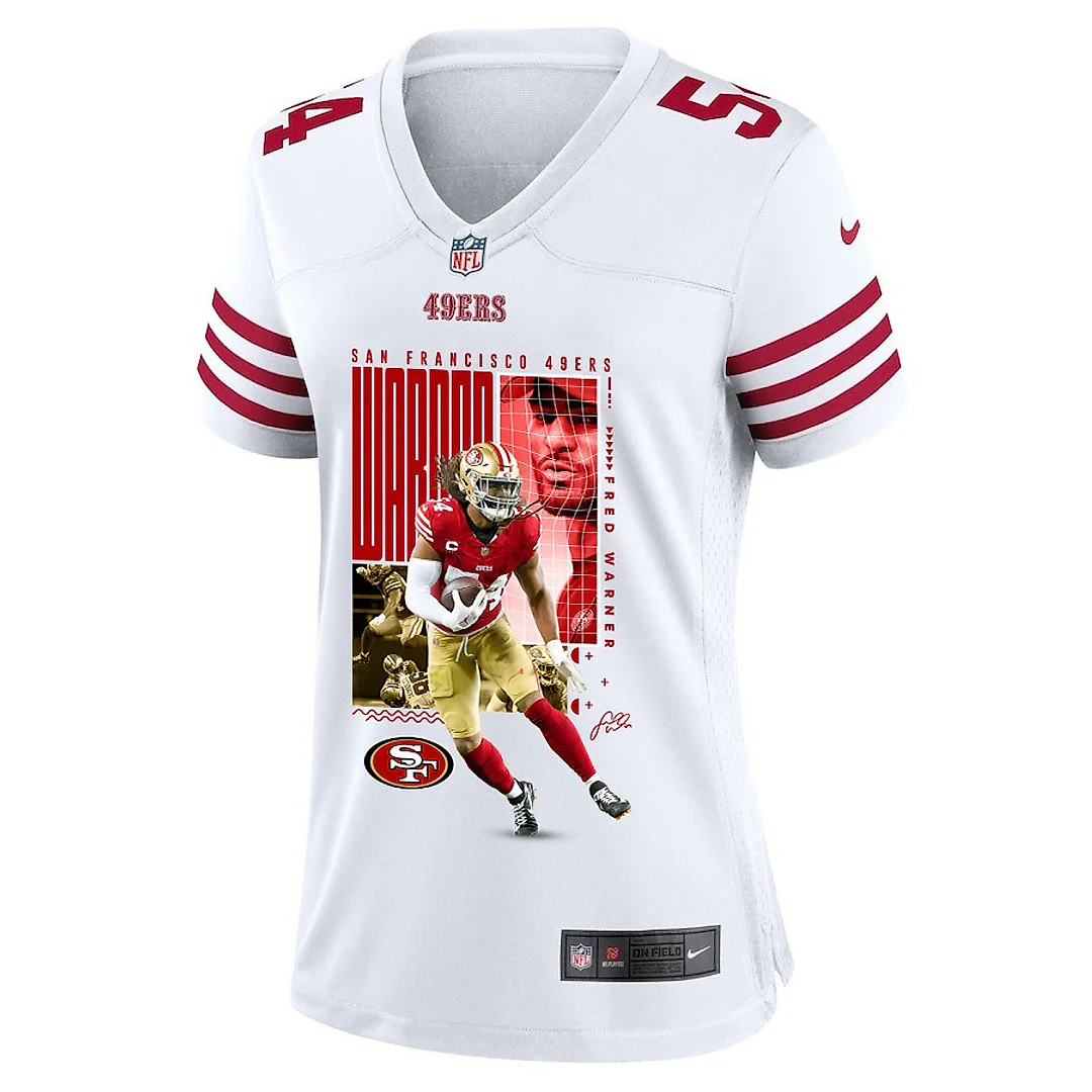 Zennovawear Fred Warner 54 San Francisco 49ers All-Pro Fred Women Game Jersey - White