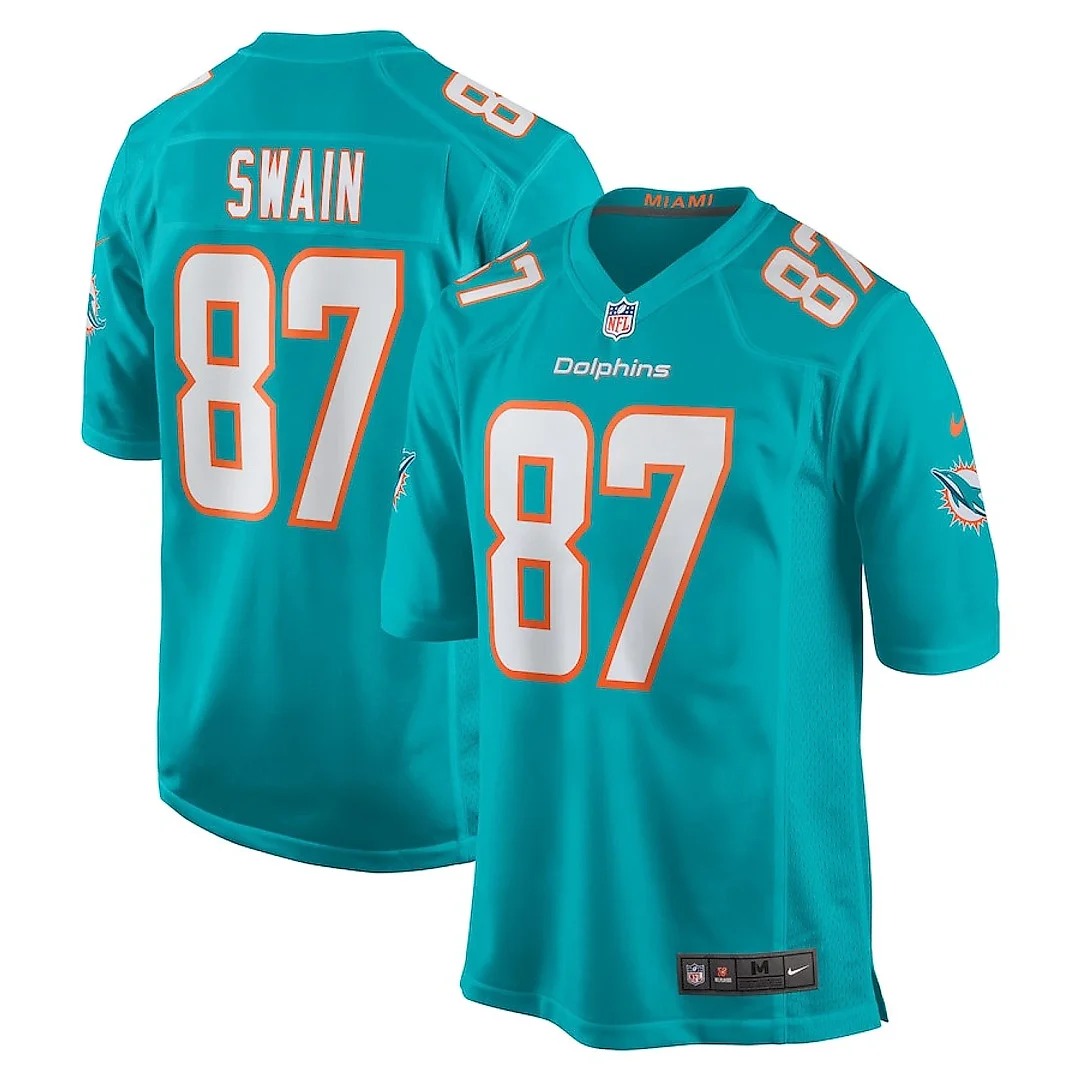 Zennovawear Freddie Swain 87 Miami Dolphins Game Men Jersey - Aqua