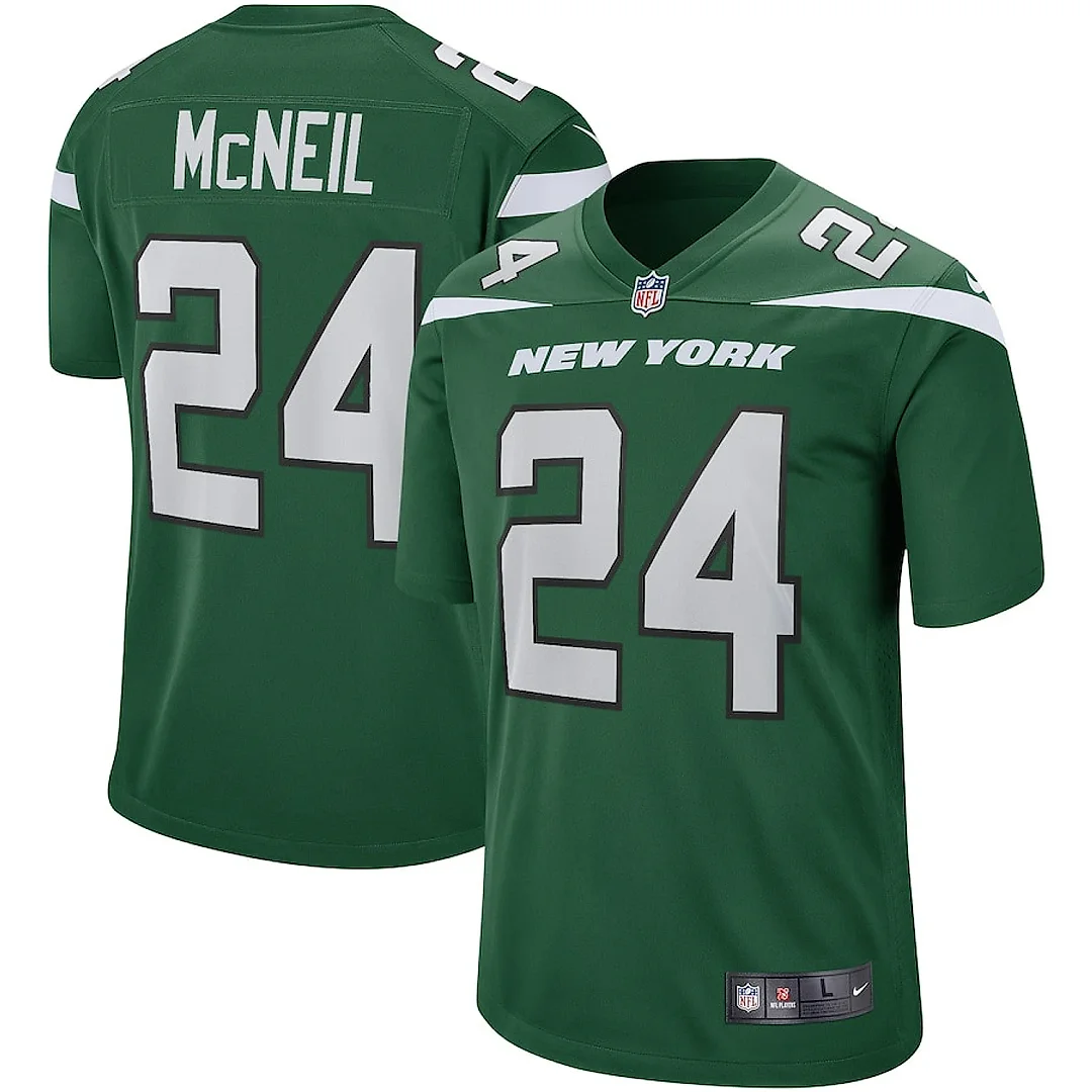 Zennovawear Freeman McNeil 24 New York Jets Men Game Retired Jersey - Gotham Green
