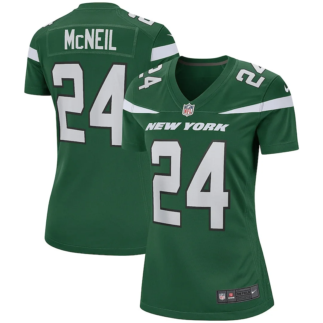 Zennovawear Freeman McNeil 24 New York Jets Women Game Retired Jersey - Gotham Green