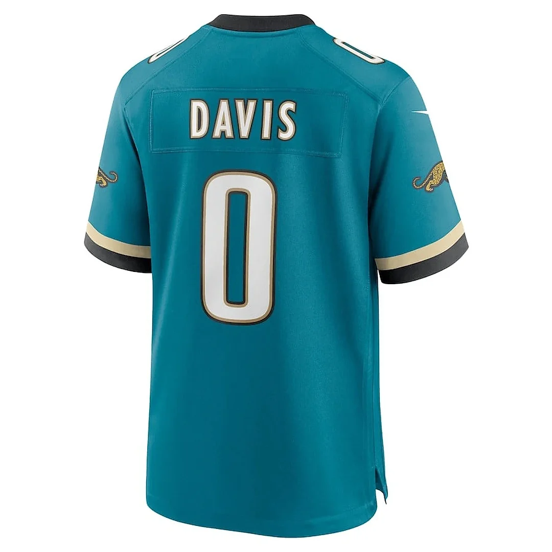 Zennovawear Gabe Davis 0 Jacksonville Jaguars Prowler Throwback Player Game Men Jersey - Teal