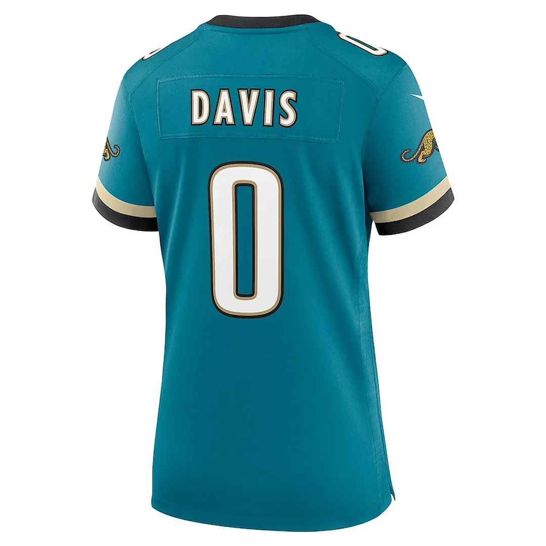Zennovawear Gabe Davis 0 Jacksonville Jaguars Women's Prowler Throwback Game Jersey - Teal