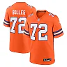 Zennovawear Garrett Bolles 72 Denver Broncos Mile High Collection 1977 Throwback Player Game Men Jersey - Orange