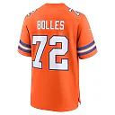 Zennovawear Garrett Bolles 72 Denver Broncos Mile High Collection 1977 Throwback Player Game Men Jersey - Orange