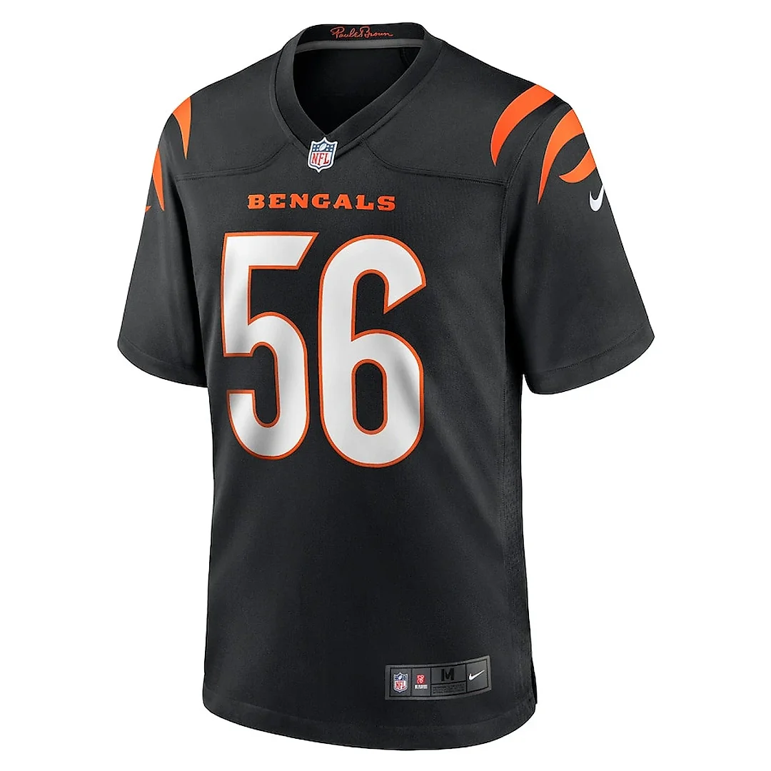 Zennovawear Garrett Nelson 56 Cincinnati Bengals Team Game Men Jersey - Black