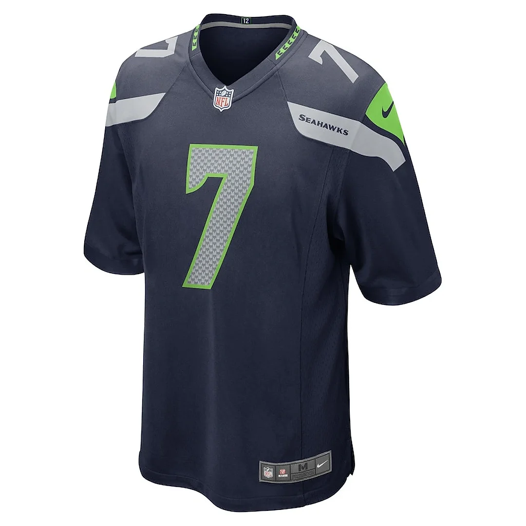 Zennovawear Geno Smith 7 Seattle Seahawks Men Game Jersey - College Navy