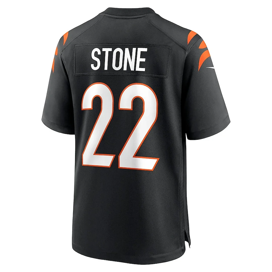 Zennovawear Geno Stone 22 Cincinnati Bengals Game Men Jersey - Black