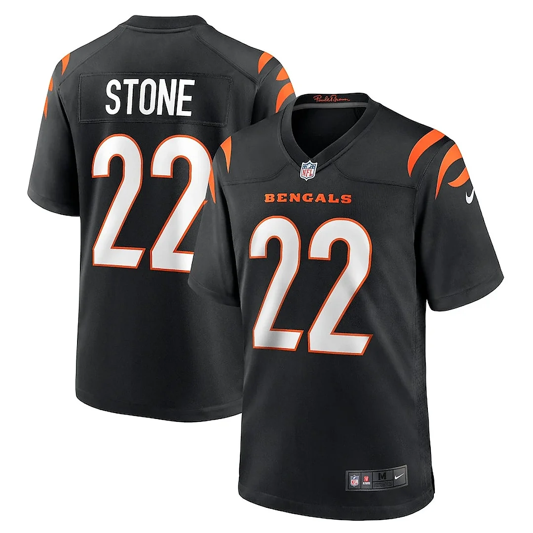 Zennovawear Geno Stone 22 Cincinnati Bengals Game Men Jersey - Black