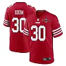 Zennovawear George Odum 30 San Francisco 49ers NFC Champions Patch Game Men Jersey - Scarlet
