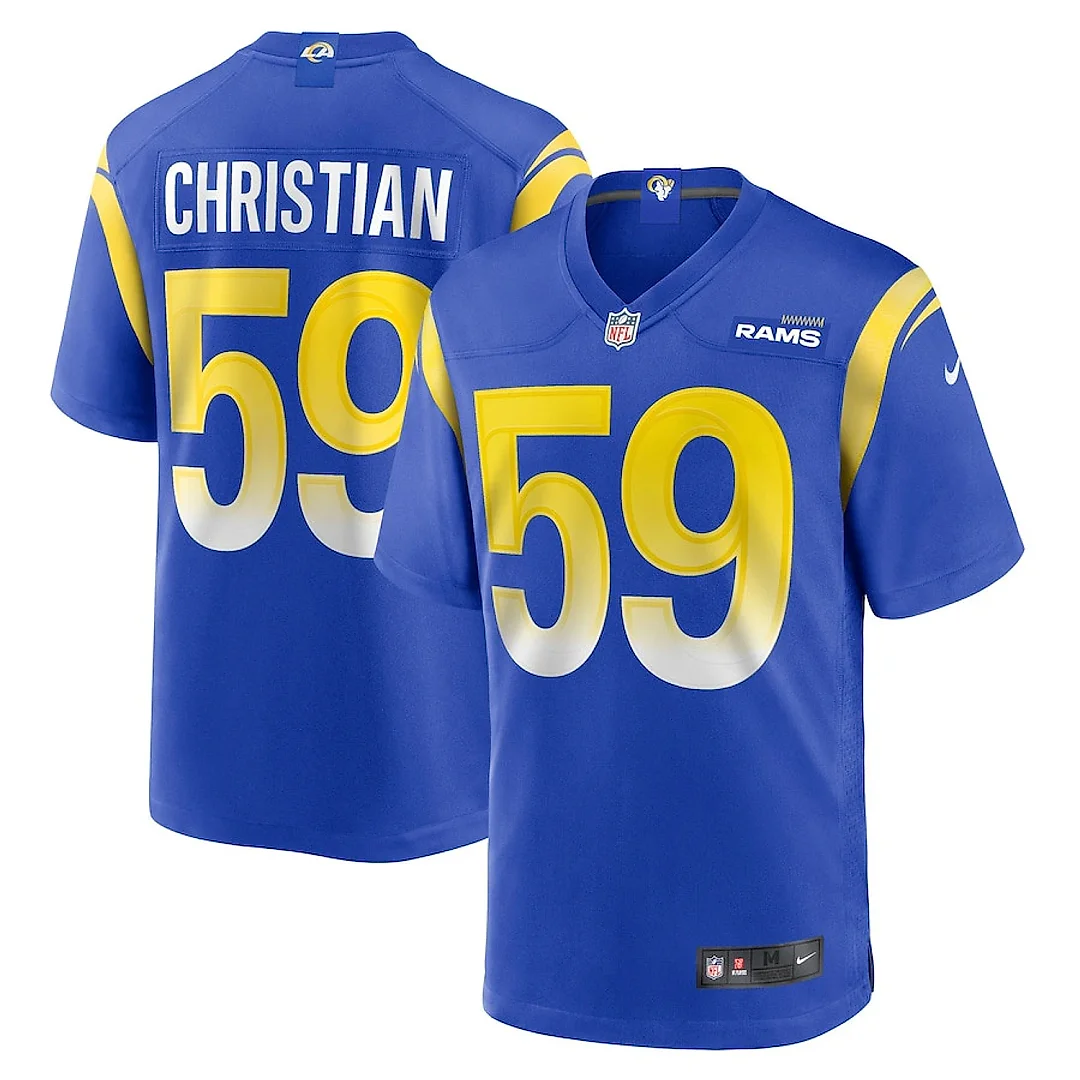 Zennovawear Geron Christian 59 Los Angeles Rams Team Game Men Jersey - Royal