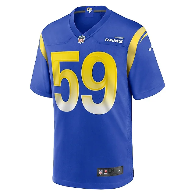 Zennovawear Geron Christian 59 Los Angeles Rams Team Game Men Jersey - Royal