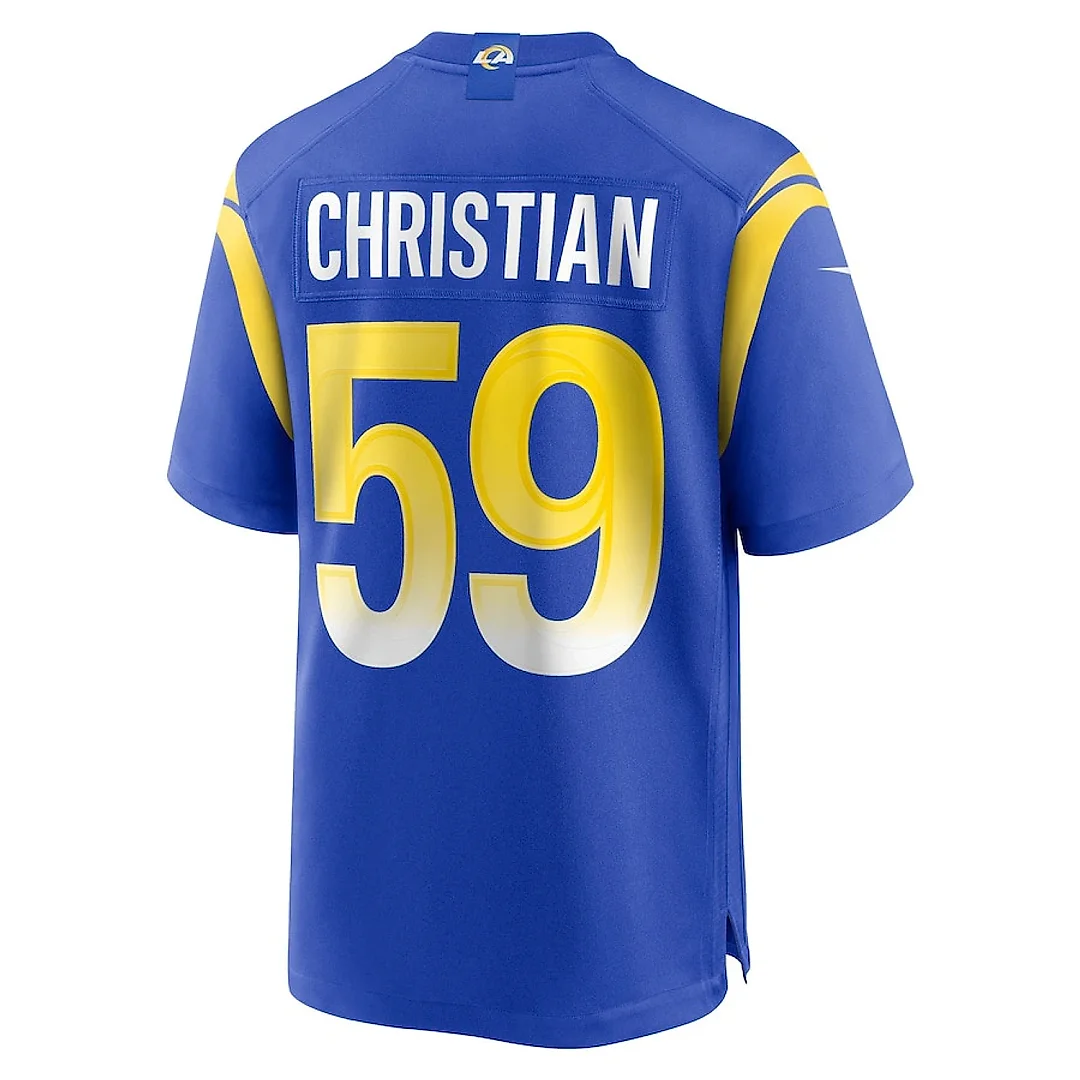 Zennovawear Geron Christian 59 Los Angeles Rams Team Game Men Jersey - Royal