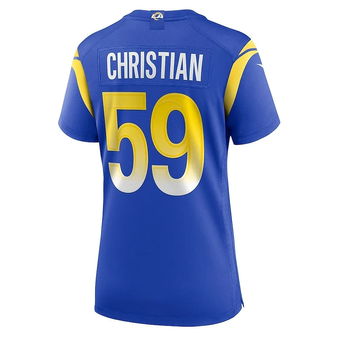 Zennovawear Geron Christian 59 Los Angeles Rams Women's Team Game Jersey - Royal