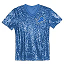Zennovawear Aidan Hutchinson Detroit Lions Girls Youth Sequin V-Neck Fashion Jersey - Blue