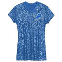 Zennovawear Aidan Hutchinson Detroit Lions Girls Youth Sequin Player Name & Number V-Neck Dress - Blue