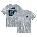 Zennovawear CeeDee Lamb Dallas Cowboys Girls Youth Sequin V-Neck Fashion Jersey - Silver