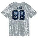 Zennovawear CeeDee Lamb Dallas Cowboys Girls Youth Sequin V-Neck Fashion Jersey - Silver