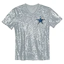 Zennovawear CeeDee Lamb Dallas Cowboys Girls Youth Sequin V-Neck Fashion Jersey - Silver