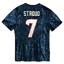 Zennovawear C.J. Stroud Houston Texans Girls Youth Sequin V-Neck Fashion Jersey - Navy