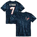 Zennovawear C.J. Stroud Houston Texans Girls Youth Sequin V-Neck Fashion Jersey - Navy