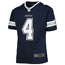 Zennovawear Girls Youth Dallas Cowboys Dak Prescott Navy Team Game Jersey