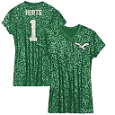 Zennovawear Jalen Hurts Philadelphia Eagles Girls Youth Sequin Player Name & Number V-Neck Dress - Kelly Green