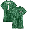 Zennovawear Jalen Hurts Philadelphia Eagles Girls Youth Sequin Player Name & Number V-Neck Dress - Kelly Green