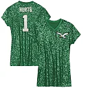 Zennovawear Jalen Hurts Philadelphia Eagles Girls Youth Sequin Player Name & Number V-Neck Dress - Kelly Green