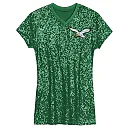 Zennovawear Jalen Hurts Philadelphia Eagles Girls Youth Sequin Player Name & Number V-Neck Dress - Kelly Green