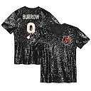 Zennovawear Joe Burrow Cincinnati Bengals Girls Youth Sequin V-Neck Fashion Jersey - Black