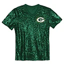 Zennovawear Jordan Love Green Bay Packers Girls Youth Sequin V-Neck Fashion Jersey - Green