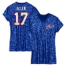 Zennovawear Josh Allen Buffalo Bills Girls Youth Sequin Player Name & Number V-Neck Dress - Royal