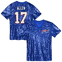 Zennovawear Josh Allen Buffalo Bills Girls Youth Sequin V-Neck Fashion Jersey - Royal