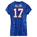 Zennovawear Josh Allen Buffalo Bills Girls Youth Sequin Player Name & Number V-Neck Dress - Royal