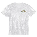 Zennovawear Justin Herbert Los Angeles Chargers Girls Youth Sequin V-Neck Fashion Jersey - Powder Blue