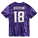Zennovawear Justin Jefferson Minnesota Vikings Girls Youth Sequin V-Neck Fashion Jersey - Purple