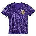 Zennovawear Justin Jefferson Minnesota Vikings Girls Youth Sequin V-Neck Fashion Jersey - Purple