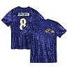 Zennovawear Lamar Jackson Baltimore Ravens Girls Youth Sequin V-Neck Fashion Jersey - Purple