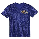 Zennovawear Lamar Jackson Baltimore Ravens Girls Youth Sequin V-Neck Fashion Jersey - Purple