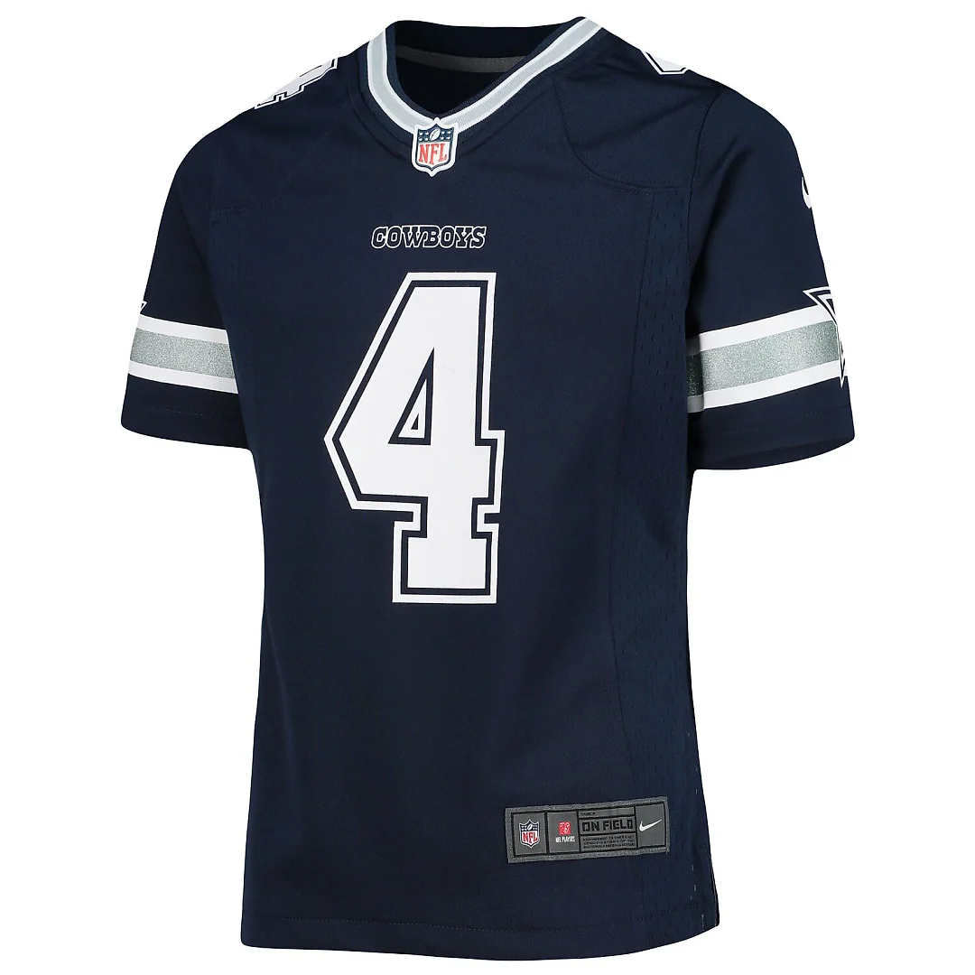 Zennovawear Dak Prescott Dallas Cowboys Girls Youth Team Game Jersey - Navy