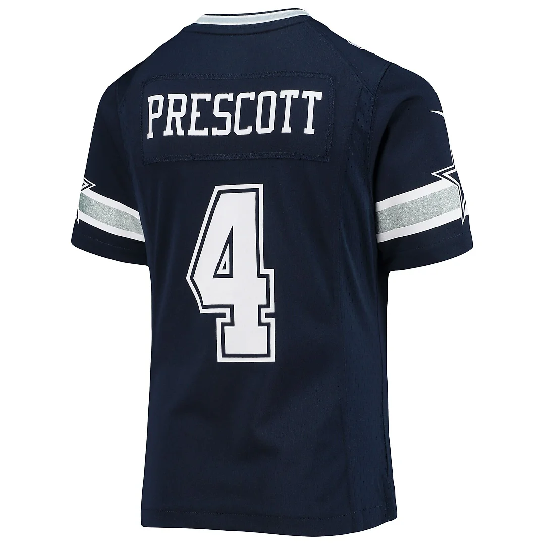 Zennovawear Dak Prescott Dallas Cowboys Girls Youth Team Game Jersey - Navy