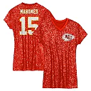 Zennovawear Patrick Mahomes Kansas City Chiefs Girls Youth Sequin Player Name & Number V-Neck Dress - Red