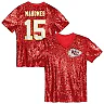 Zennovawear Patrick Mahomes Kansas City Chiefs Girls Youth Sequin V-Neck Fashion Jersey - Red