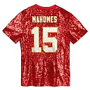 Zennovawear Patrick Mahomes Kansas City Chiefs Girls Youth Sequin V-Neck Fashion Jersey - Red