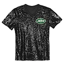 Zennovawear Sauce Gardner New York Jets Girls Youth Sequin V-Neck Fashion Jersey - Black