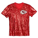 Zennovawear Travis Kelce Kansas City Chiefs Girls Youth Sequin V-Neck Fashion Jersey - Red